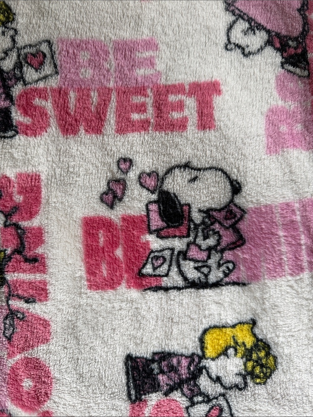 Berkshire Pink, White & Black Plush Blanket with Patterned Edge